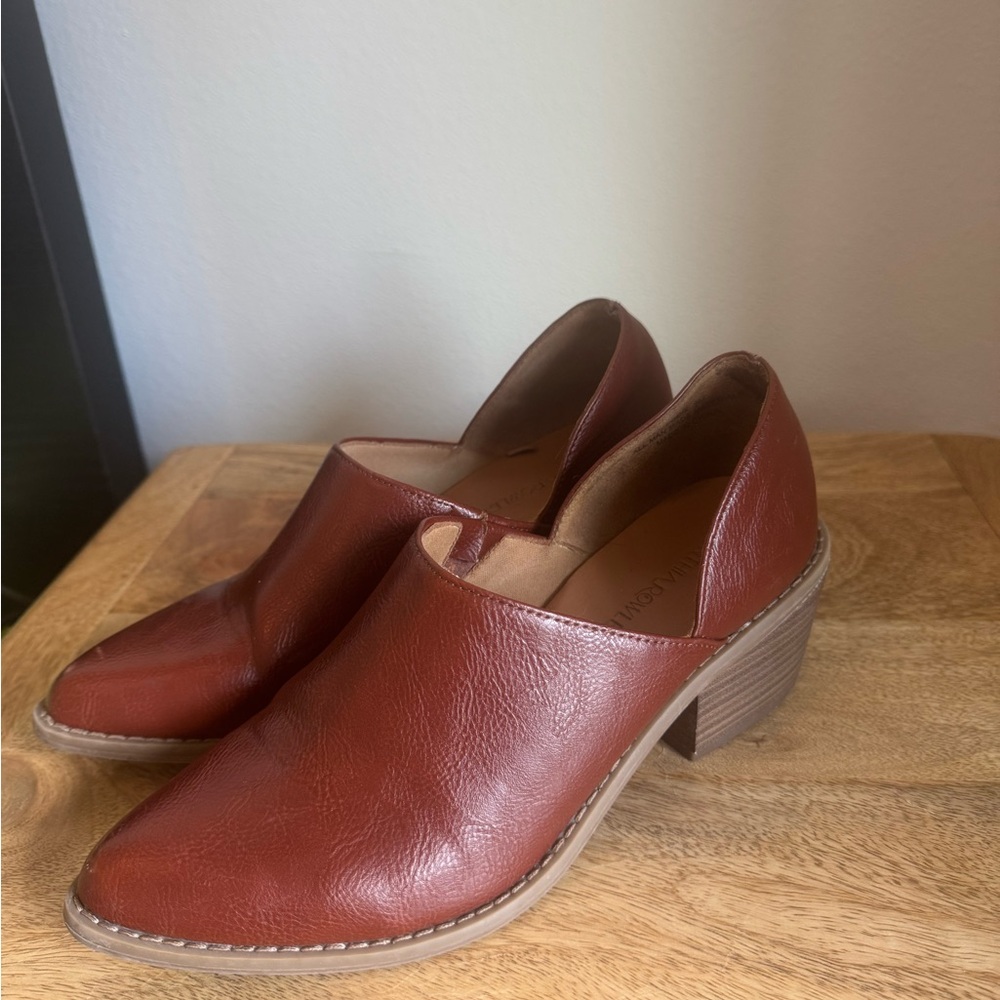 Cynthia Rowley Brown Leather Mules with Block Heel